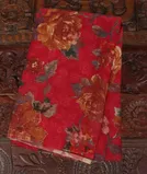 Red Hand Printed Kanjivaram Silk Blouse T4380651