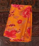 Yellow Hand Printed Kanjivaram Silk Blouse T4281561