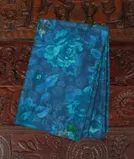 Blue Hand Printed Kanjivaram Silk Blouse T4380621