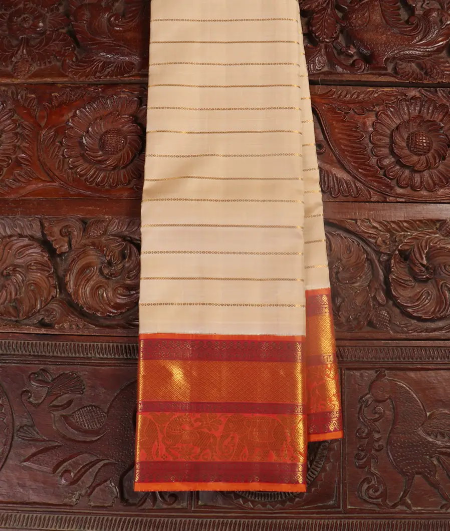 Beige Handwoven Kanjivaram Silk Saree T446942-image