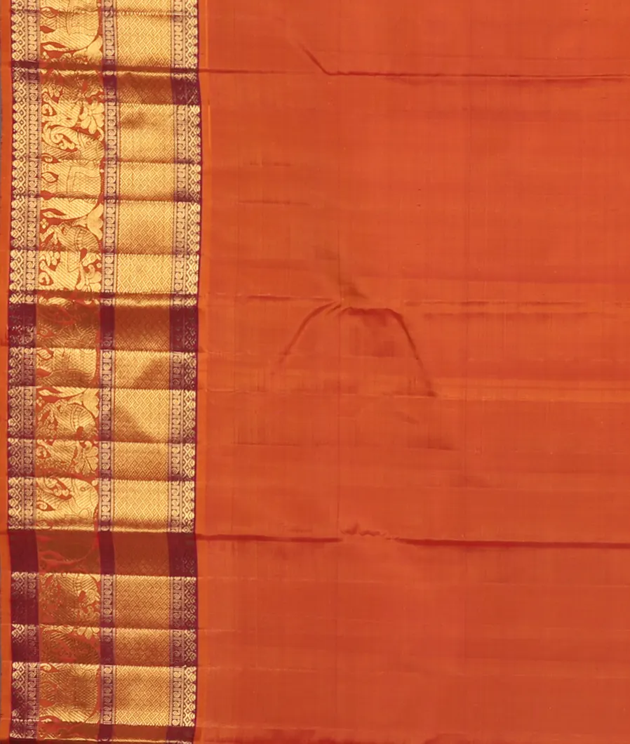 Beige Handwoven Kanjivaram Silk Saree T4469423