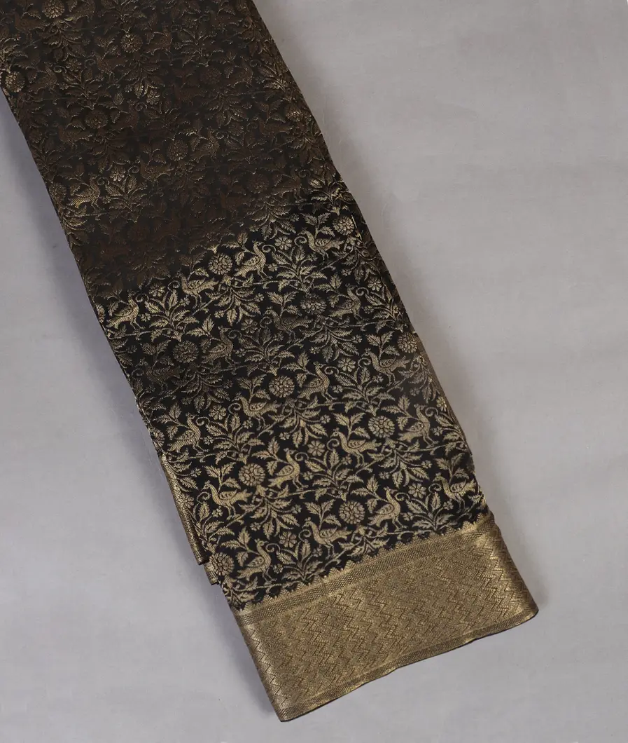 Black Mysore Crepe Silk Saree T171462-image
