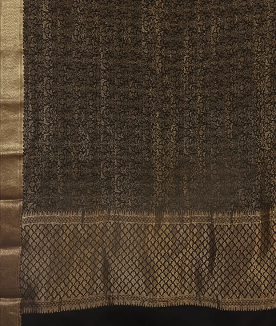 Black Mysore Crepe Silk Saree T1714624