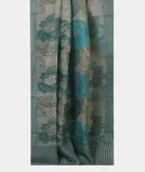 Bluish Grey Kora Organza Embroidery Saree T4496132