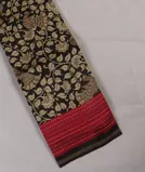 Black Soft Printed Cotton Saree T4335331