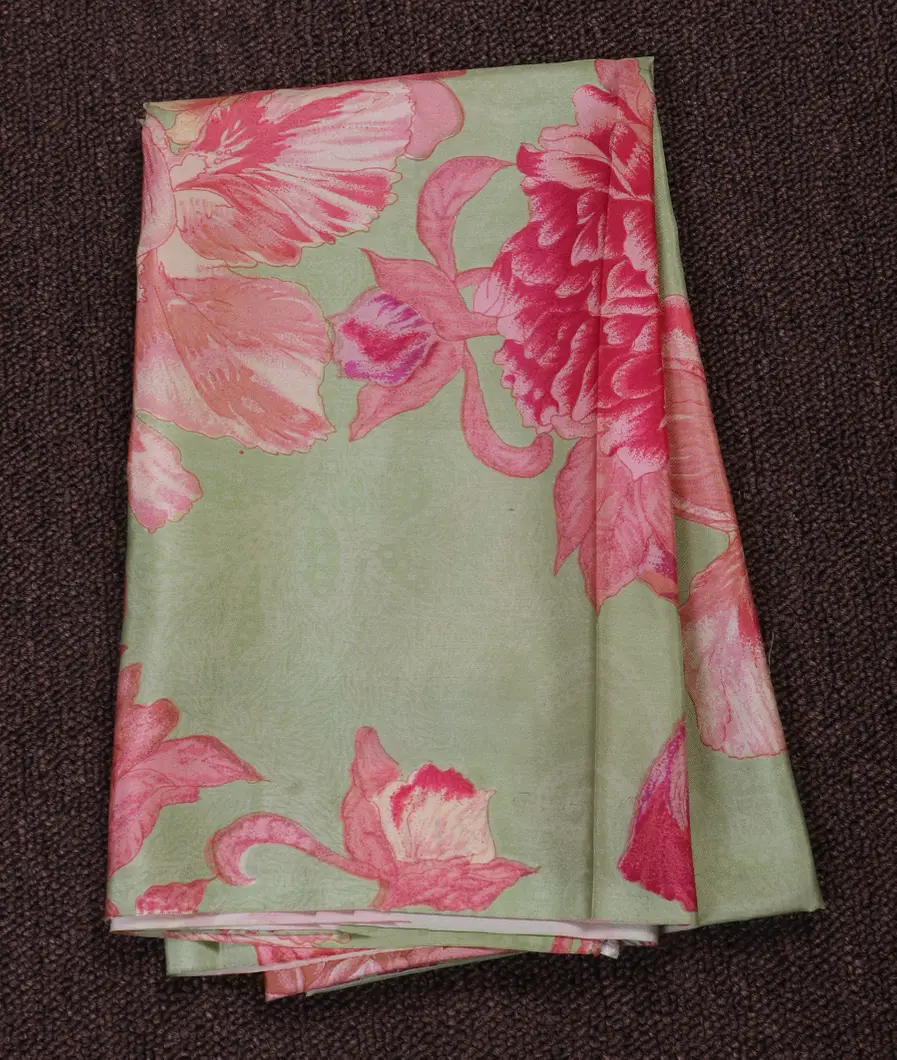 Green Hand Printed Kanjivaram Silk Blouse T432590-image