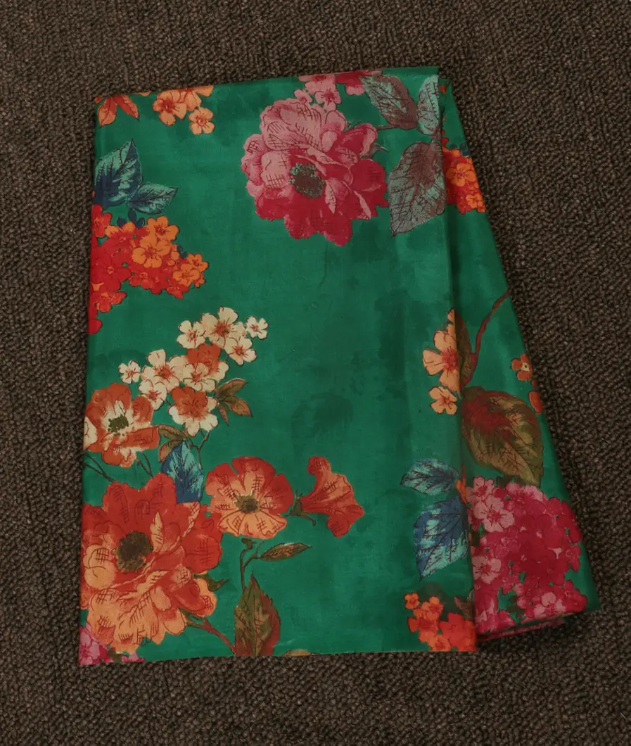 Green Hand Printed Kanjivaram Silk Blouse T437949-image