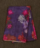 Purple Hand Printed Kanjivaram Silk Blouse T4379521