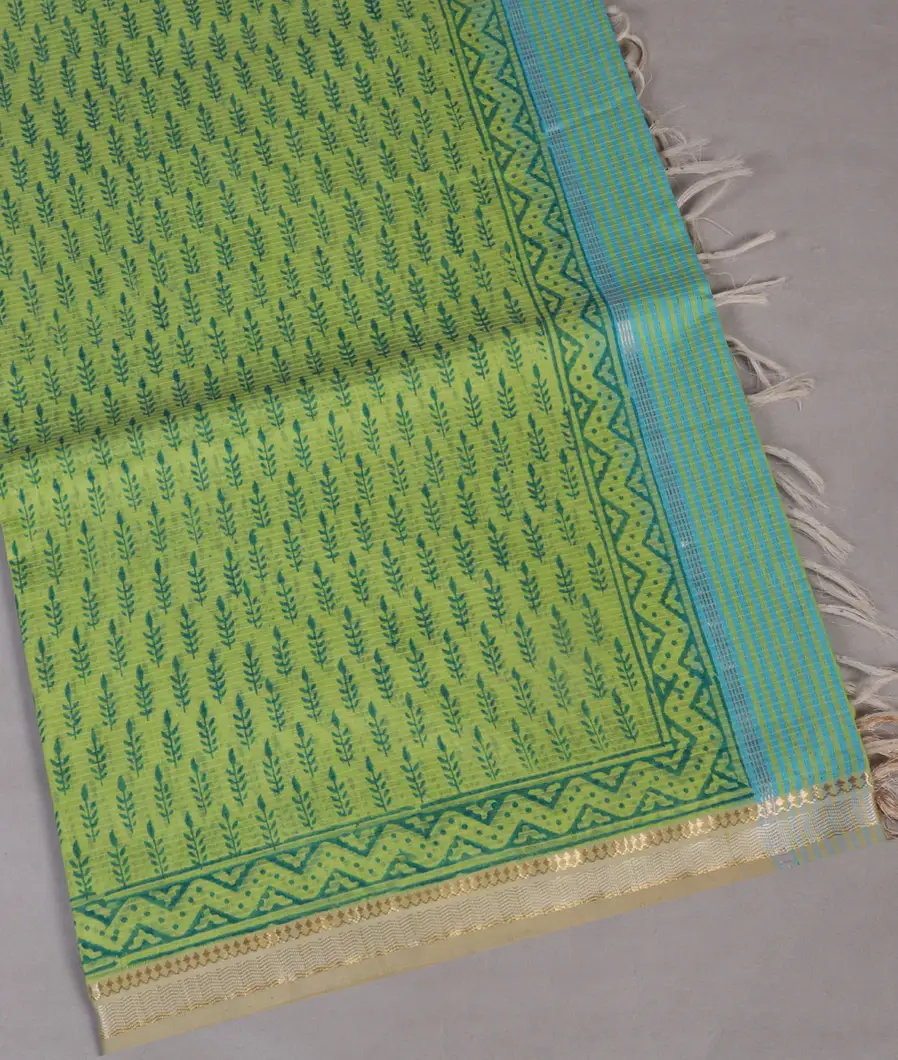 Green Maheshwari Printed Cotton Saree T428024-image