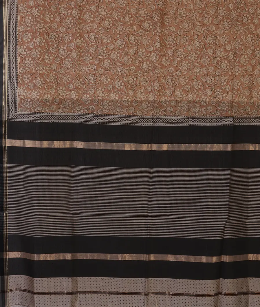 Brown Maheshwari Printed Cotton Saree T4511254