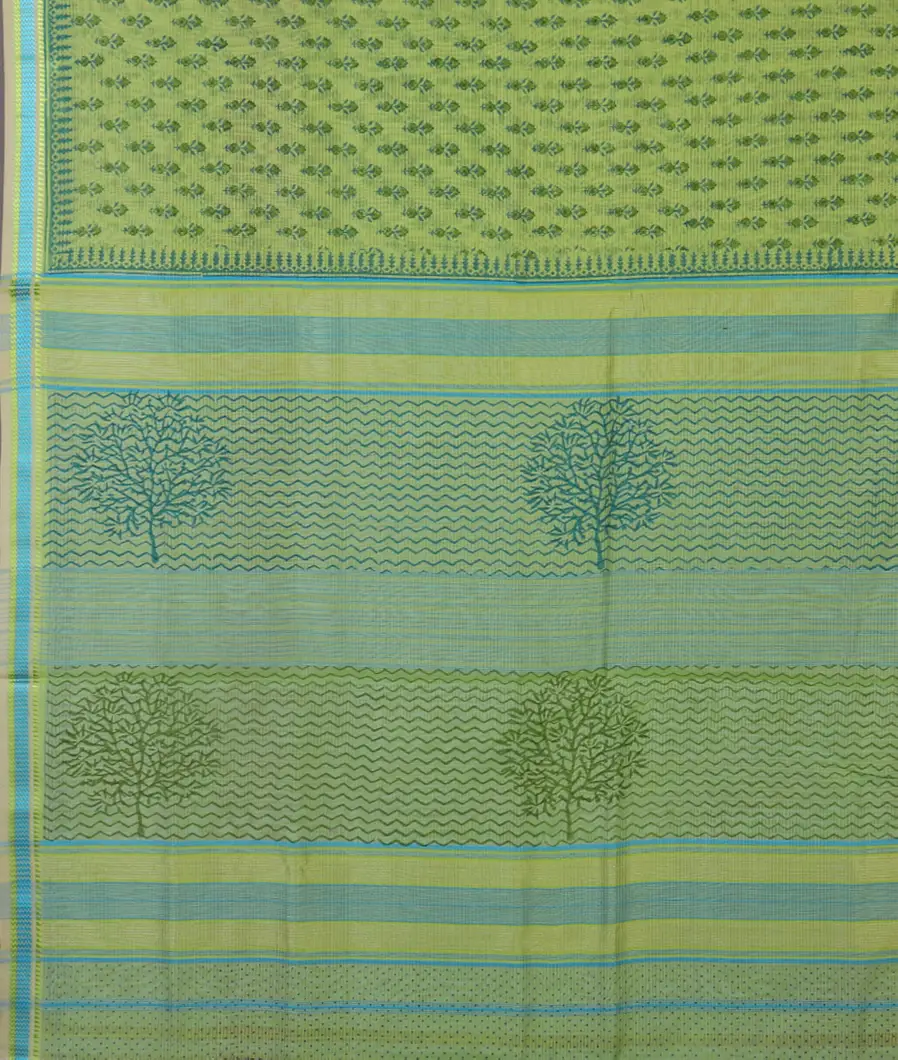 Green Maheshwari Printed Cotton Saree T3352644
