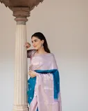 Blue Handwoven Kanjivaram Silk Saree T42656710