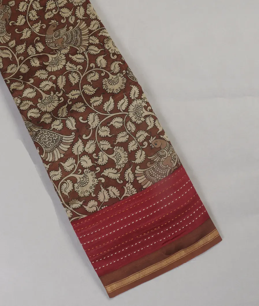 Brown Soft Printed Cotton Saree T442911-image