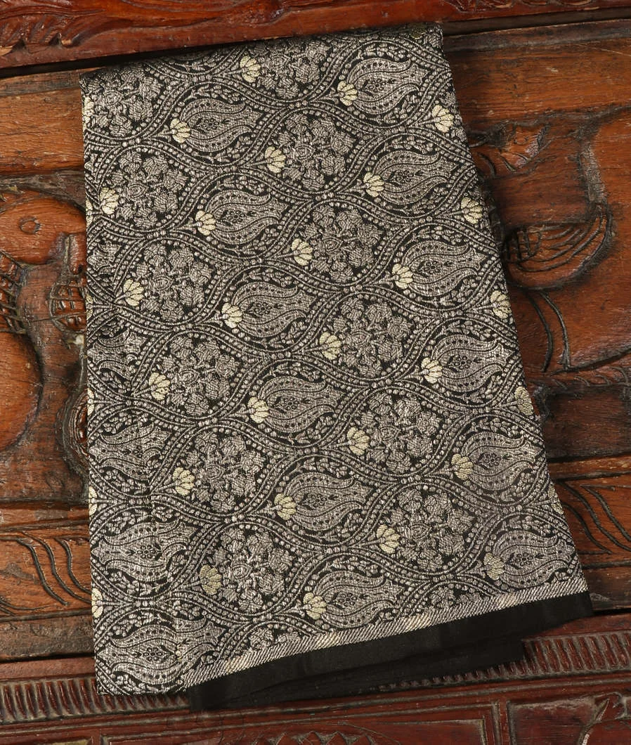 Black Banaras Silk Blouse T438124-image