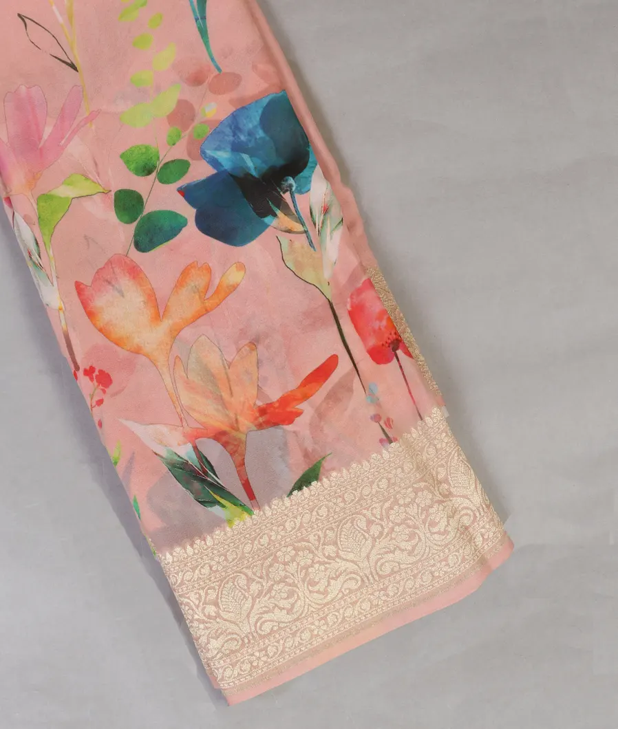 Pink Georgette Silk Saree T430418-image