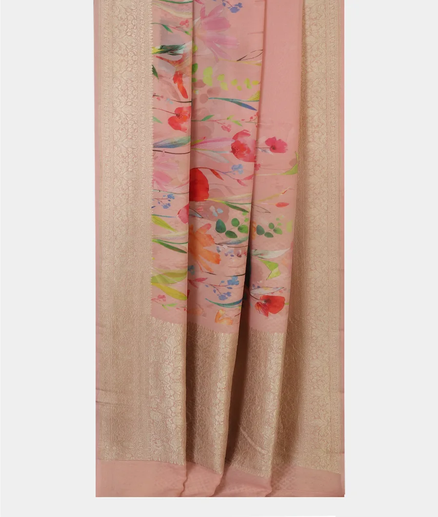 Pink Georgette Silk Saree T4304182