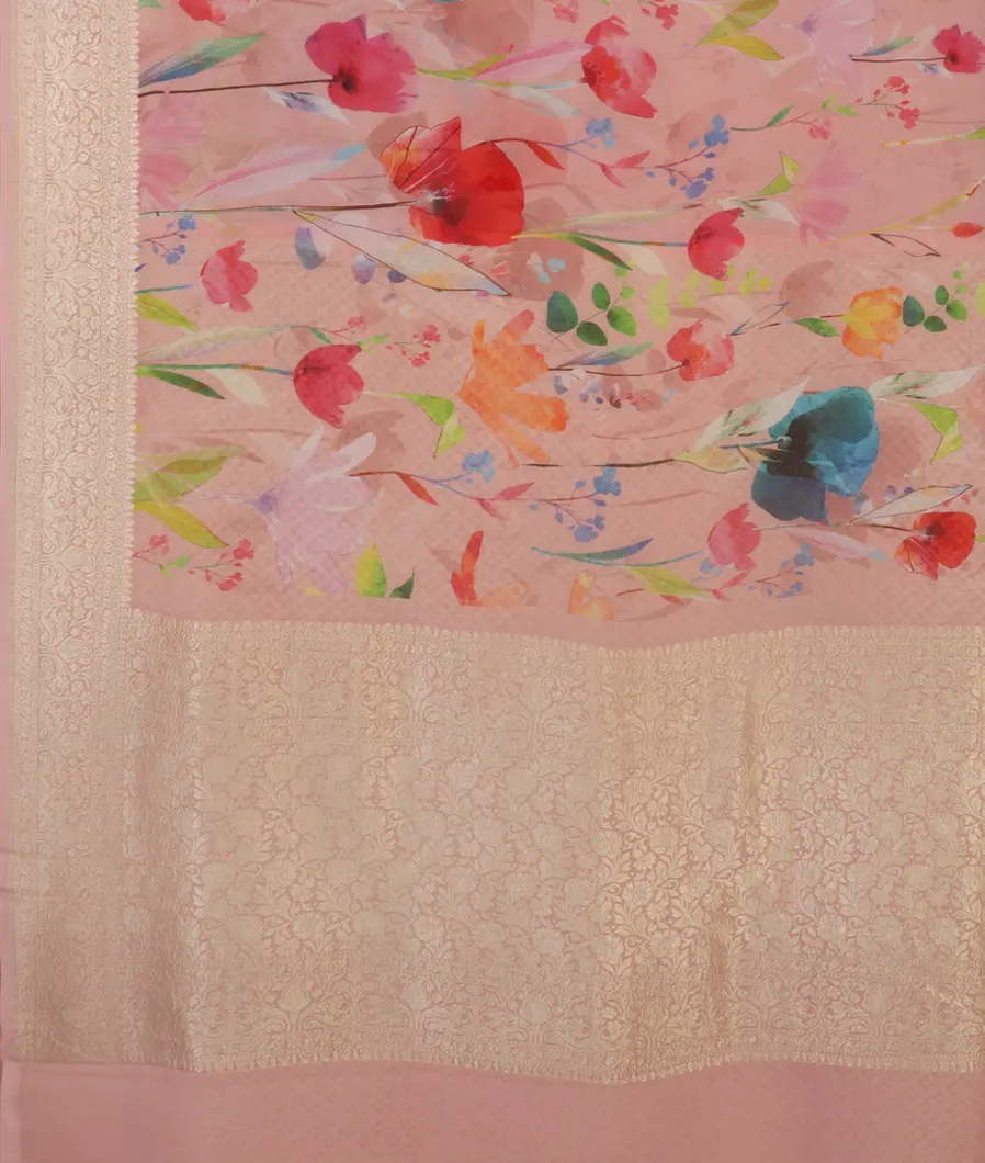 Pink Georgette Silk Saree T4304184