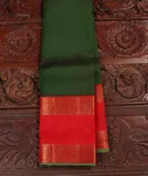 Bottle Green Handwoven Kanjivaram Silk Saree T4363921