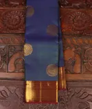 Peacock Blue Handwoven Kanjivaram Silk Saree T448517-image