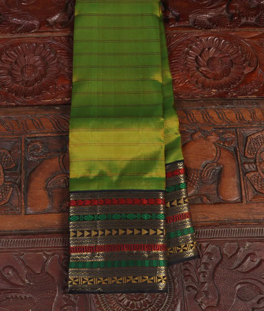 Yellowish Green Handwoven Kanjivaram Silk Saree T449190-image
