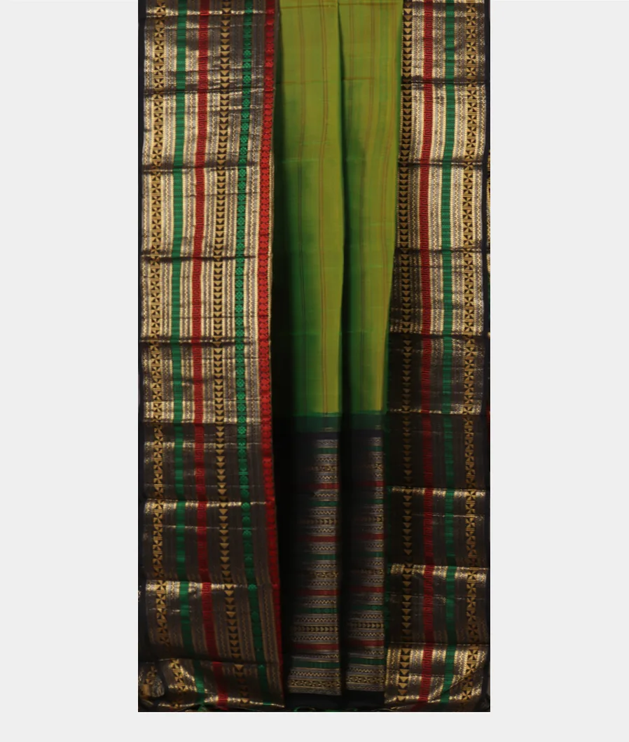 Yellowish Green Handwoven Kanjivaram Silk Saree T4491902