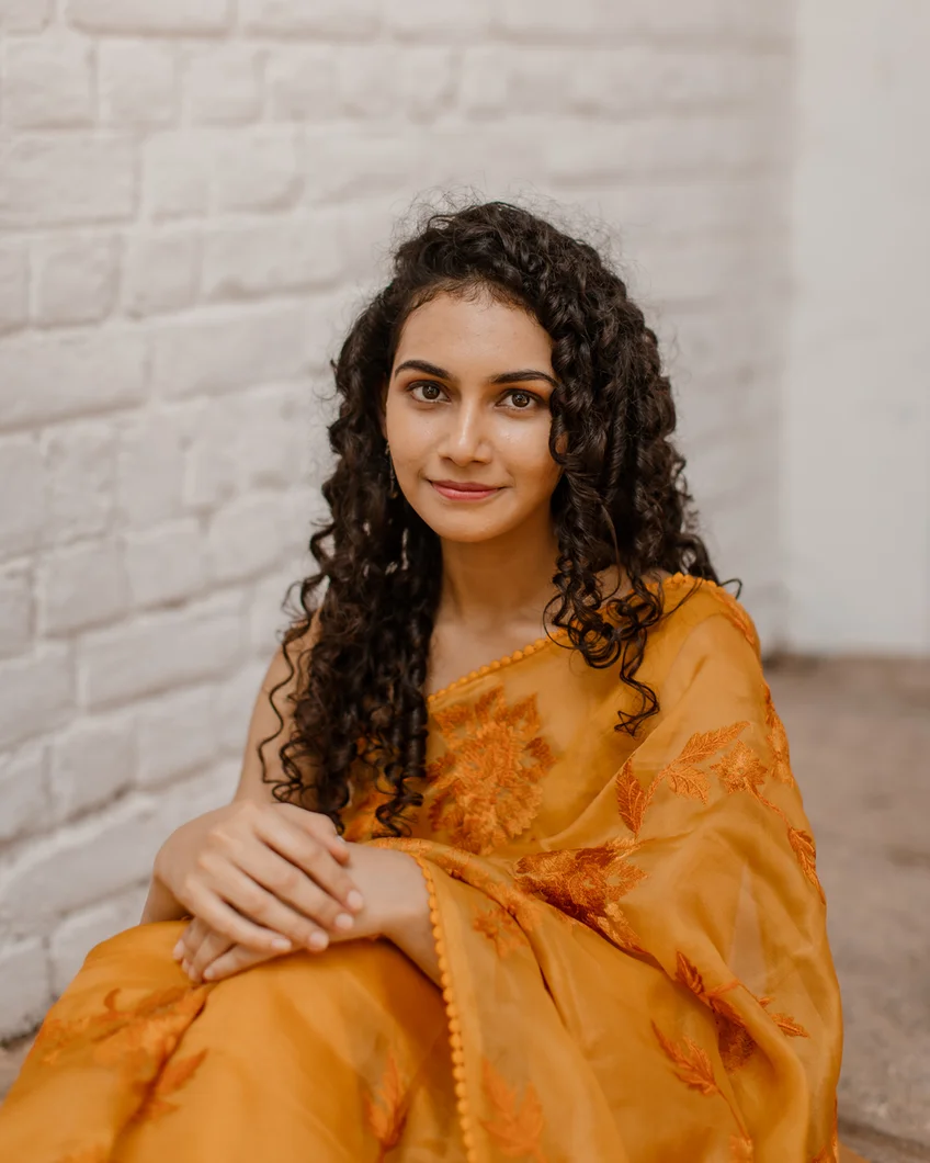 Yellow Kora Organza Embroidery Saree T4330228