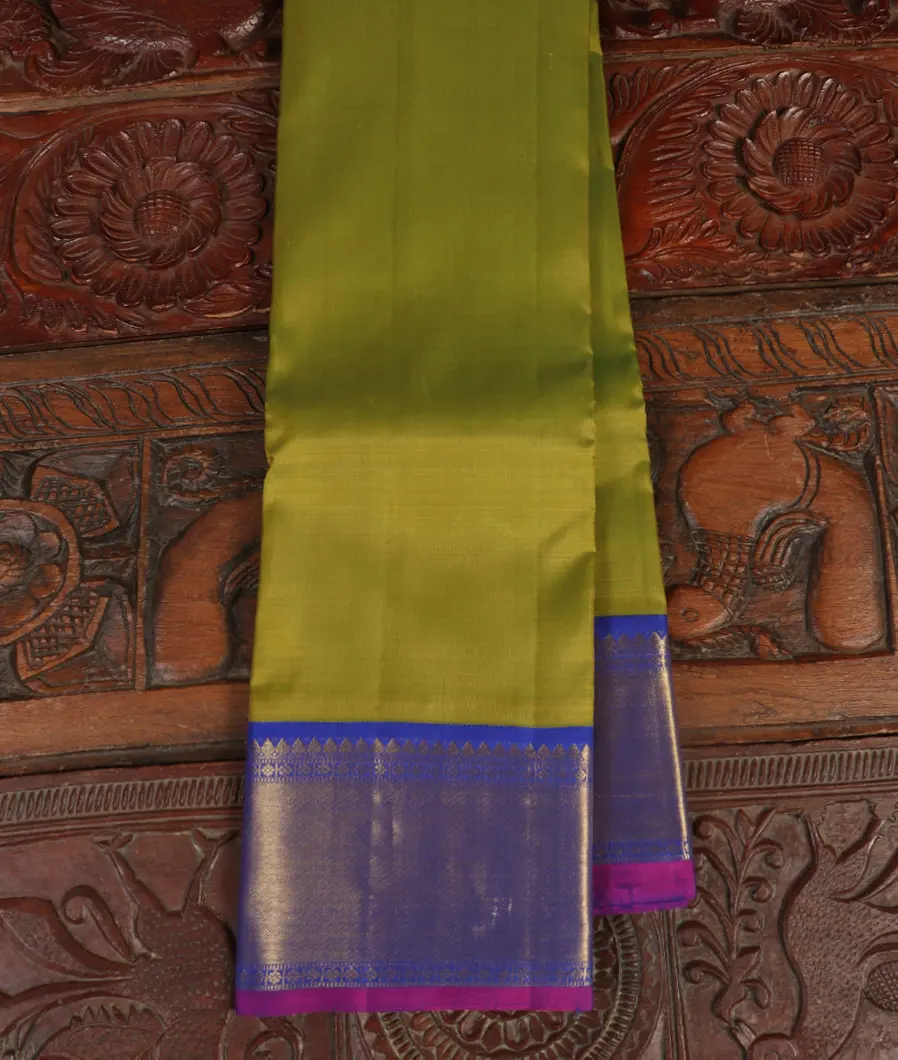 Yellowish Green Handwoven Kanjivaram Silk Saree T448633-image