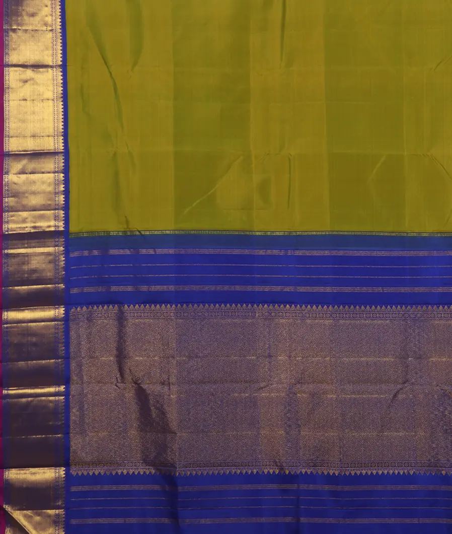 Yellowish Green Handwoven Kanjivaram Silk Saree T4486334