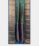 Greenish Blue Printed Soft Silk Saree T4539082