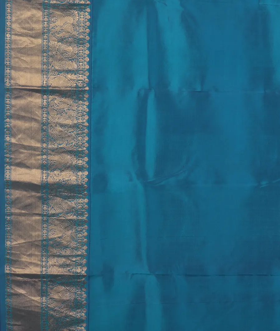 Greenish Blue Printed Soft Silk Saree T4539083