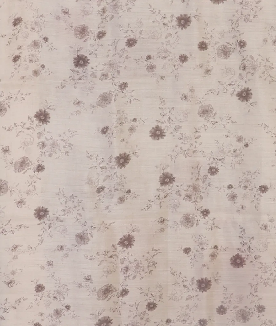 White Kora Organza Printed Saree T4416423