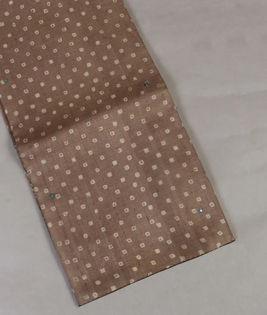 Brown Tussar Printed Saree T431561-image