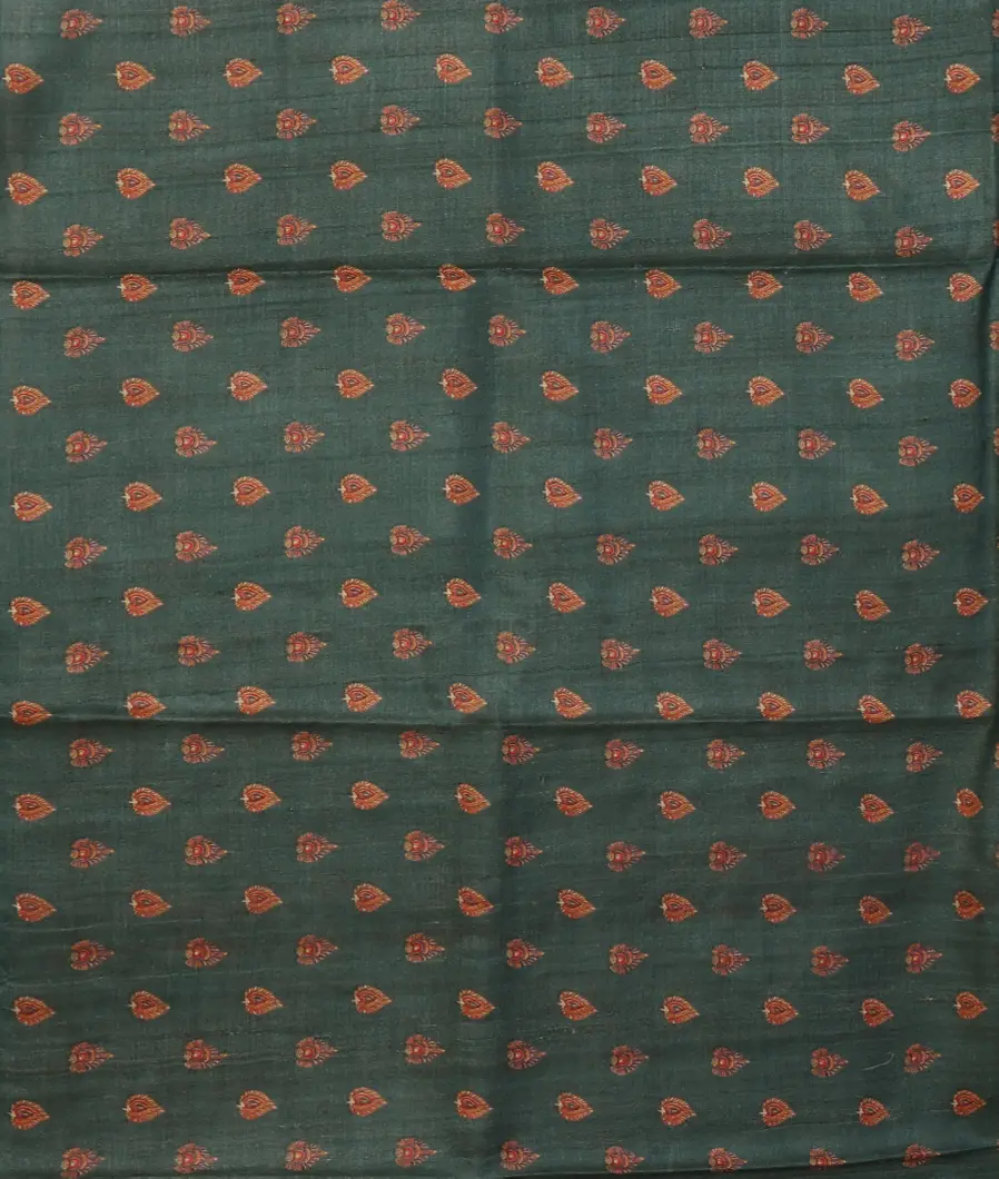 Brown Tussar Printed Saree T4315613