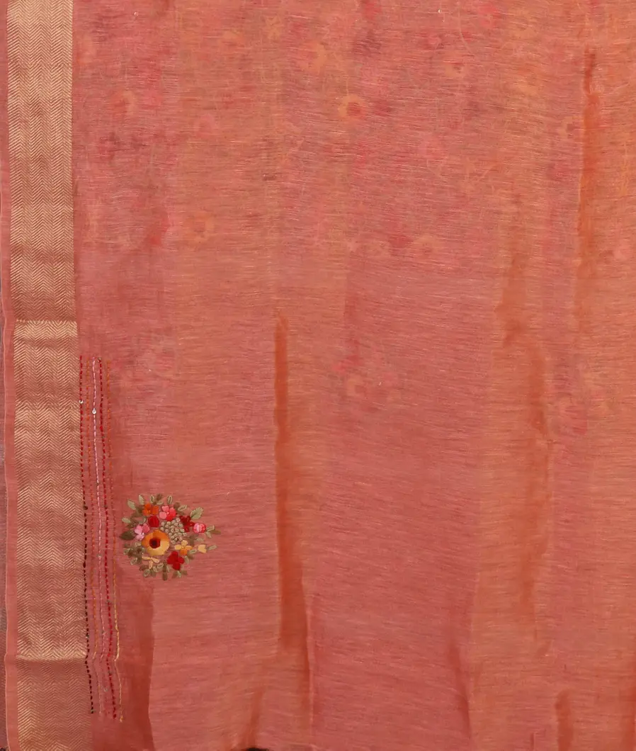 peach-linen-embroidery-saree-t454375-t454375-c