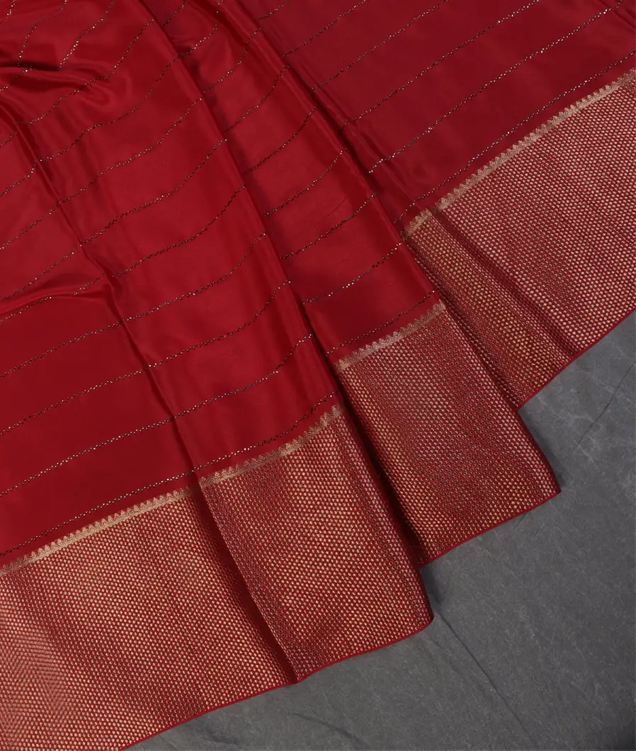 Red Mysore Silk Saree T418350-image