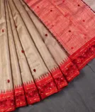 Beige Tussar Embroidery Saree T4556232