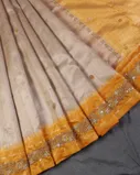 Beige Tussar Embroidery Saree T4556292