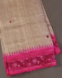 Beige Tussar Embroidery Saree T4556251