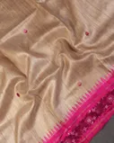 Beige Tussar Embroidery Saree T4556255