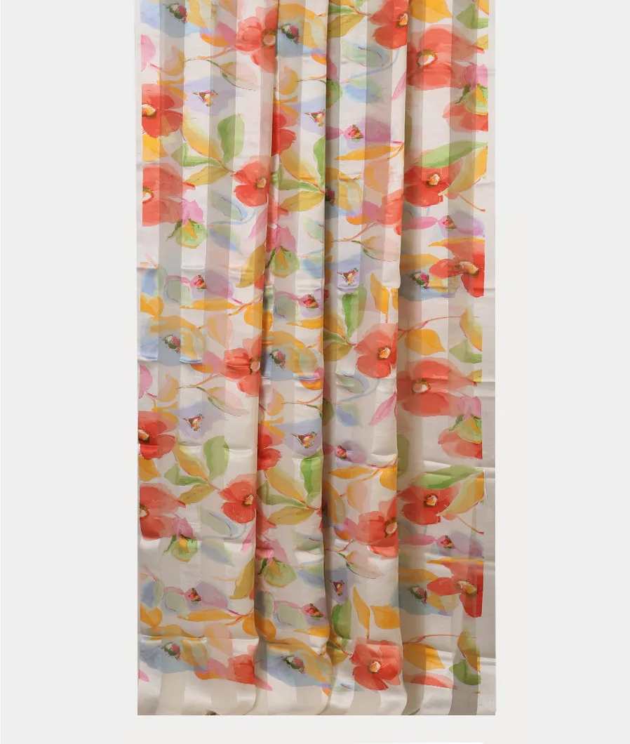 White Georgette Silk Saree T3544302