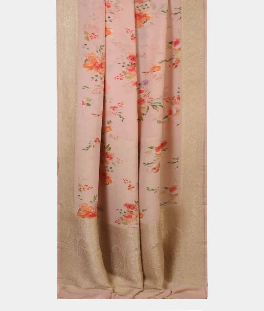 Pink Georgette Silk Saree T3630042