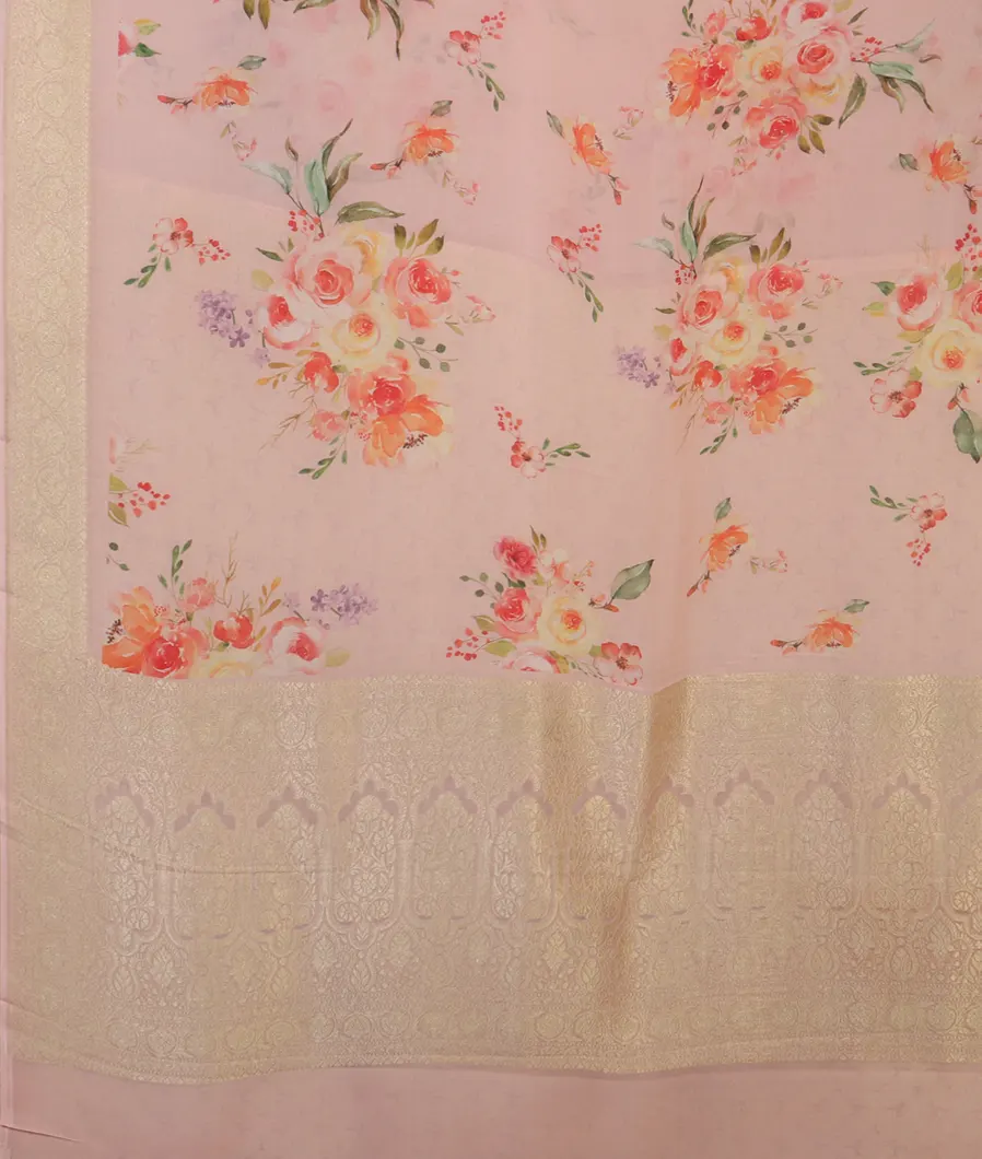 Pink Georgette Silk Saree T3630044