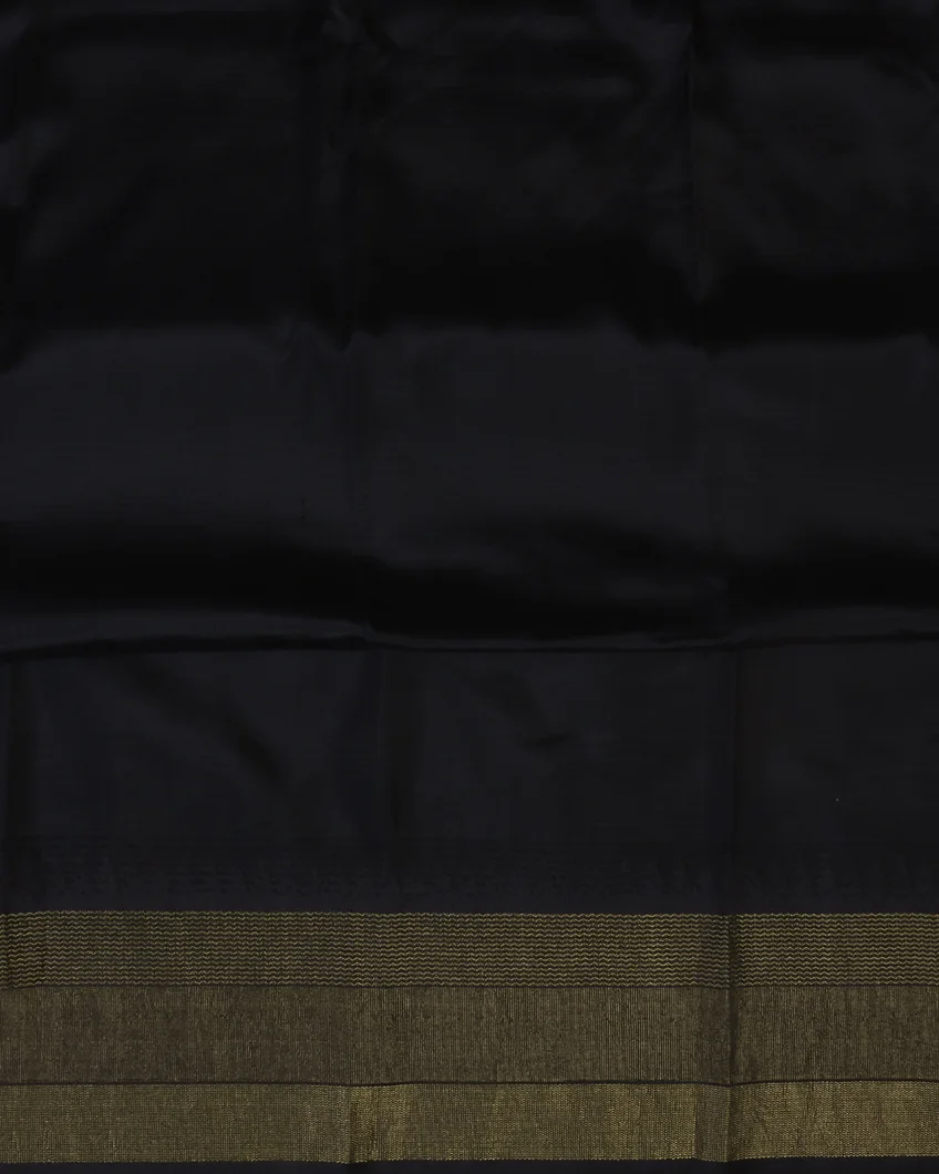 Black Printed Soft Silk Saree T4533493