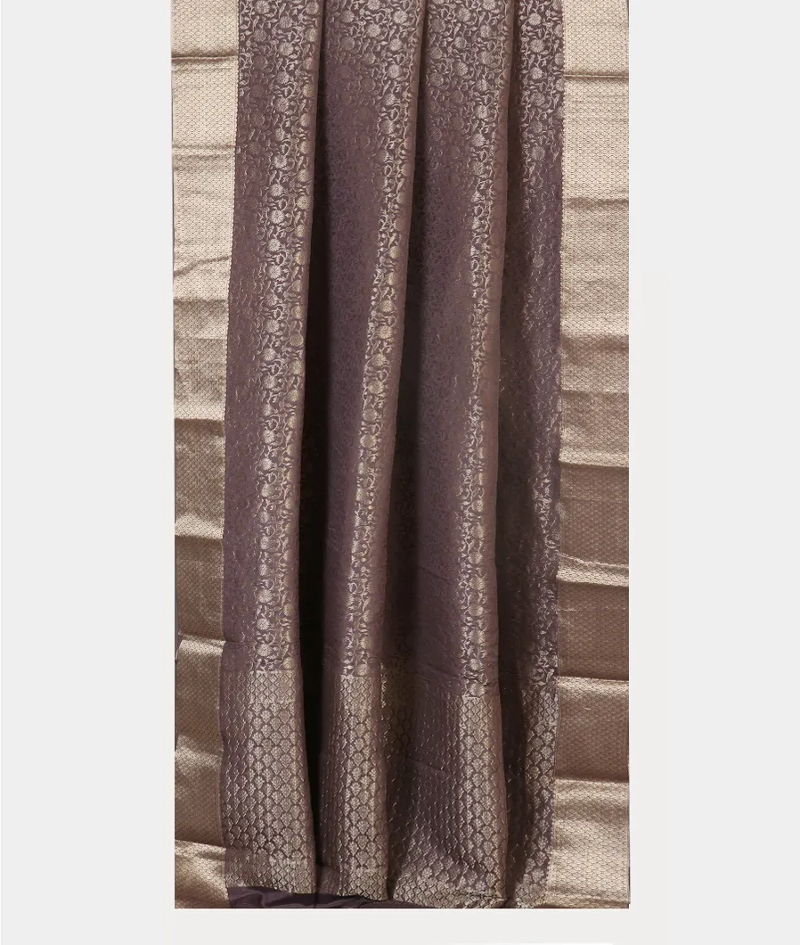 Grape Purple Mysore Crepe Silk Saree T4283602