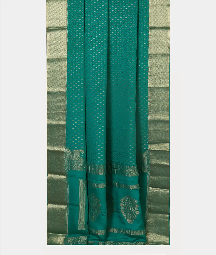 Green Crepe Silk Saree T4407942