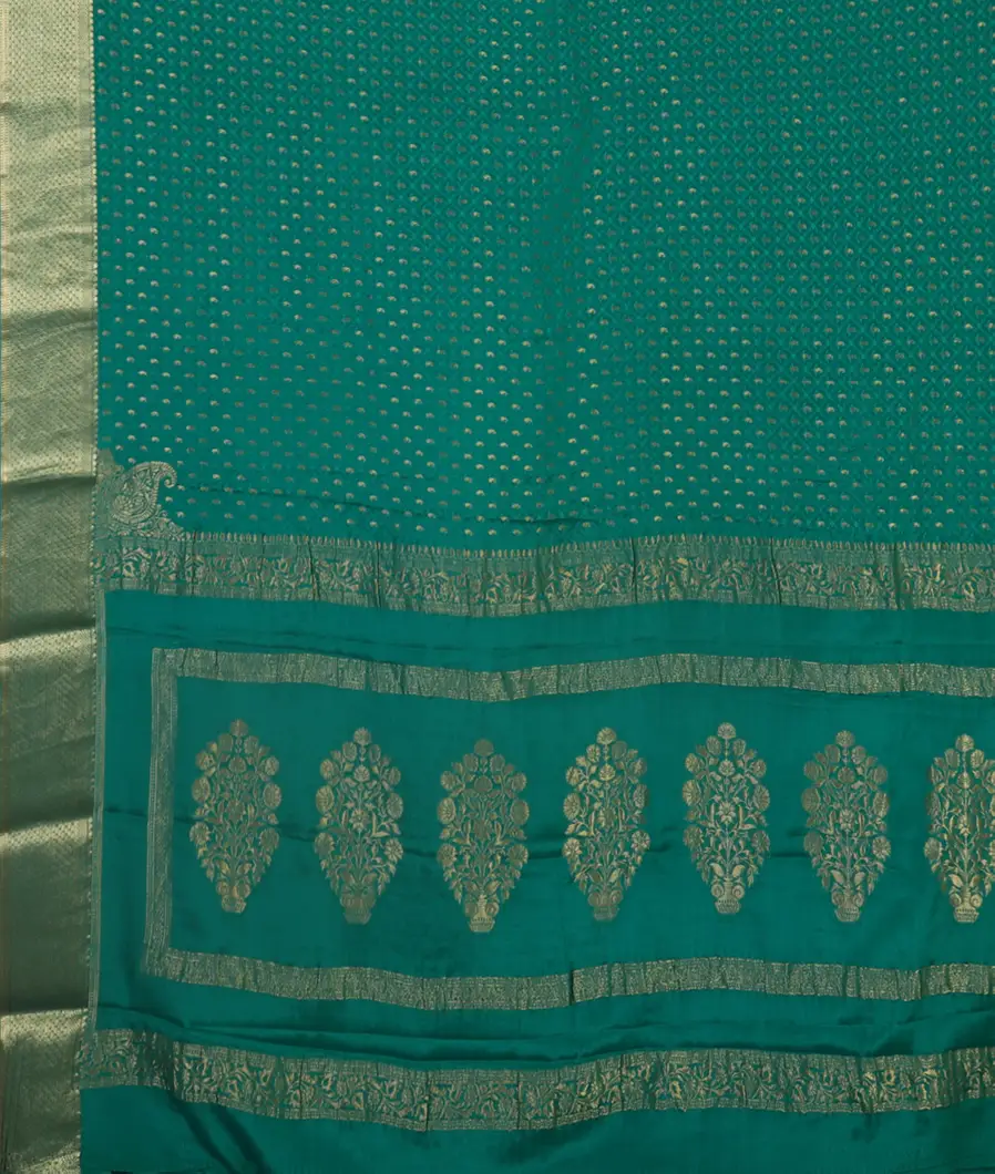 Green Crepe Silk Saree T4407944