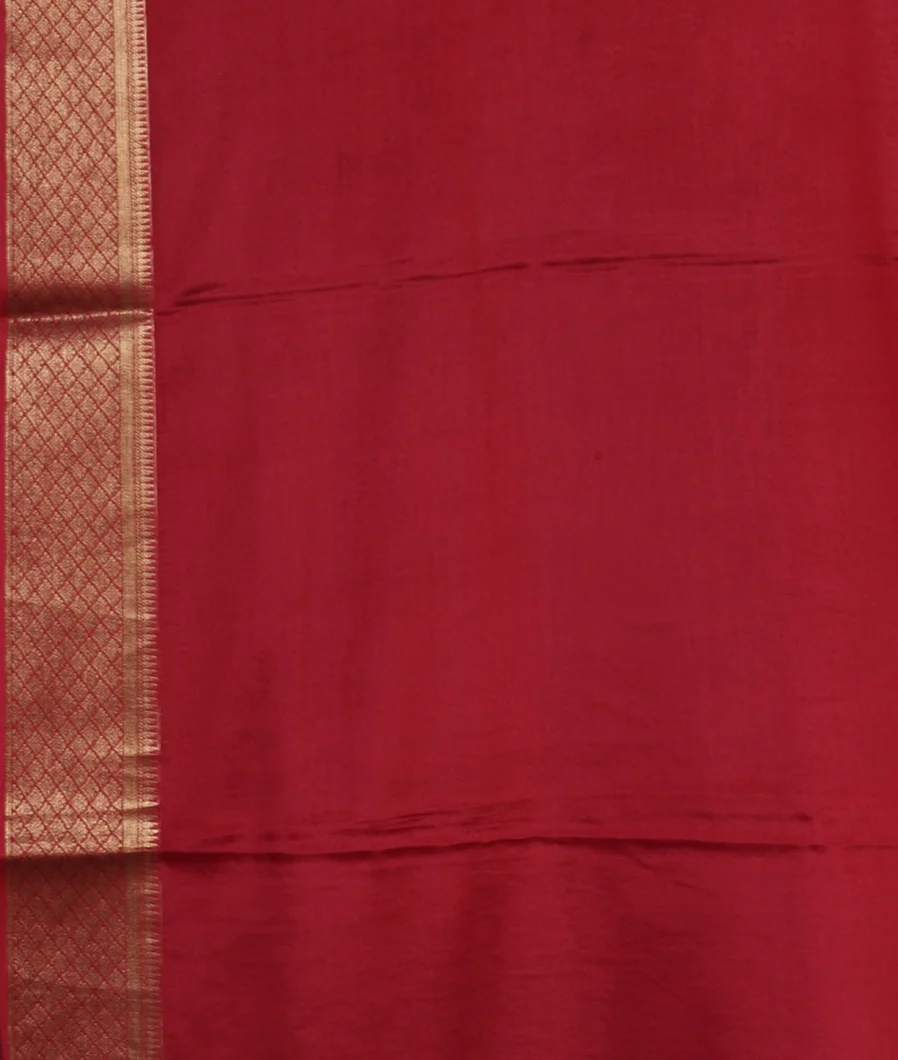 Red Mysore Crepe Silk Saree T4392973