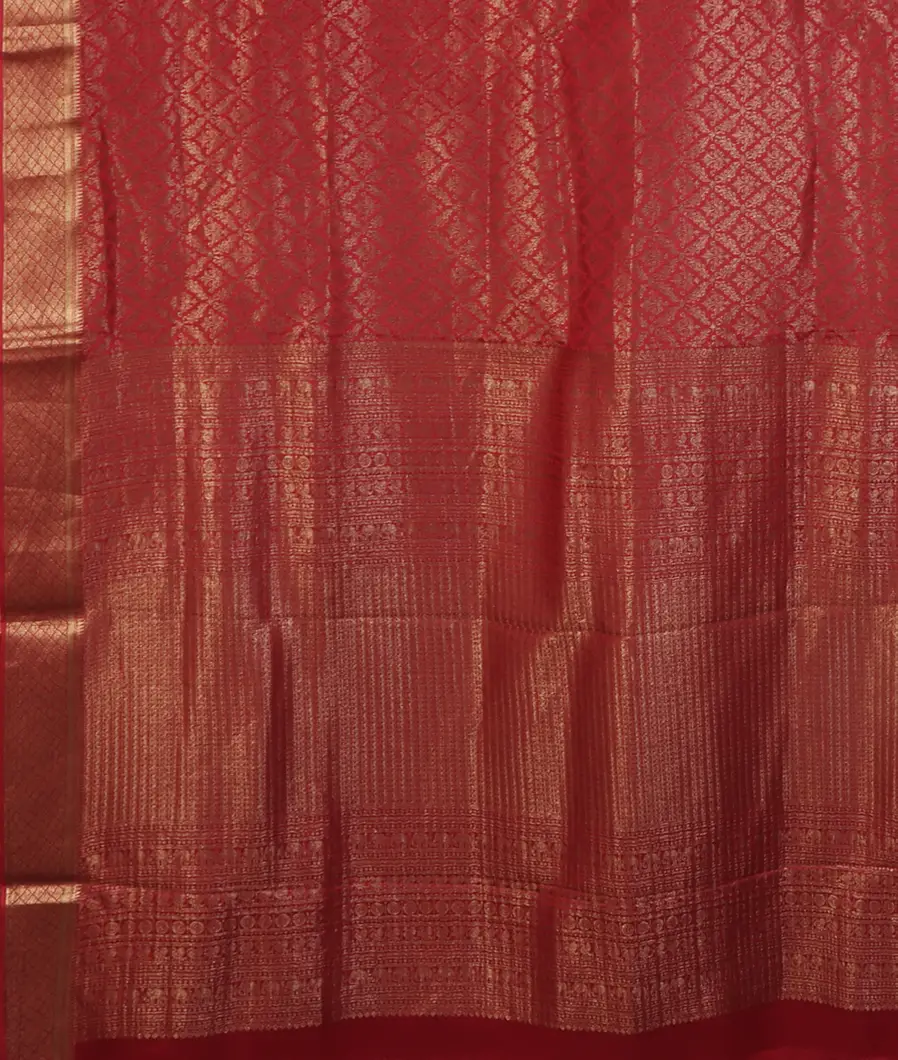 Red Mysore Crepe Silk Saree T4392974