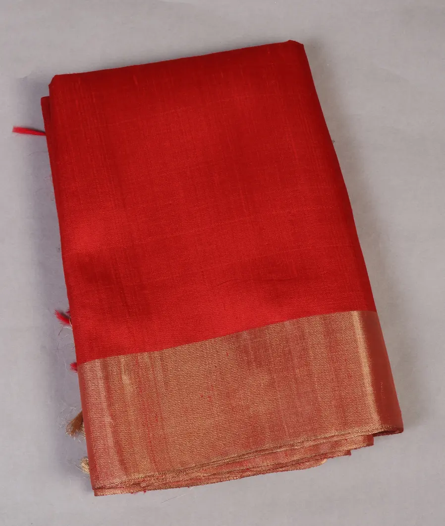 Red Woven Raw Silk Saree T445862-image