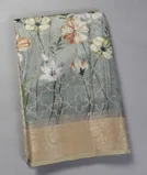 Grey Chaniya Silk Saree T4494171